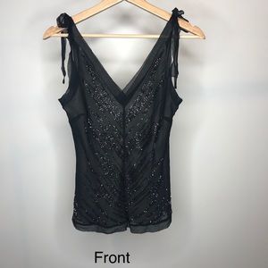 Express Beaded Black Dress top